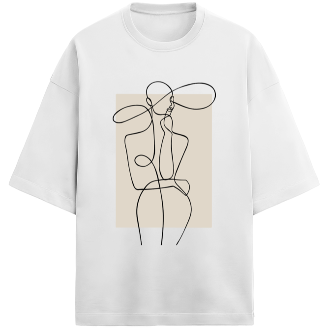 'Line Art' graphic French Terry Cotton Unisex T-Shirt