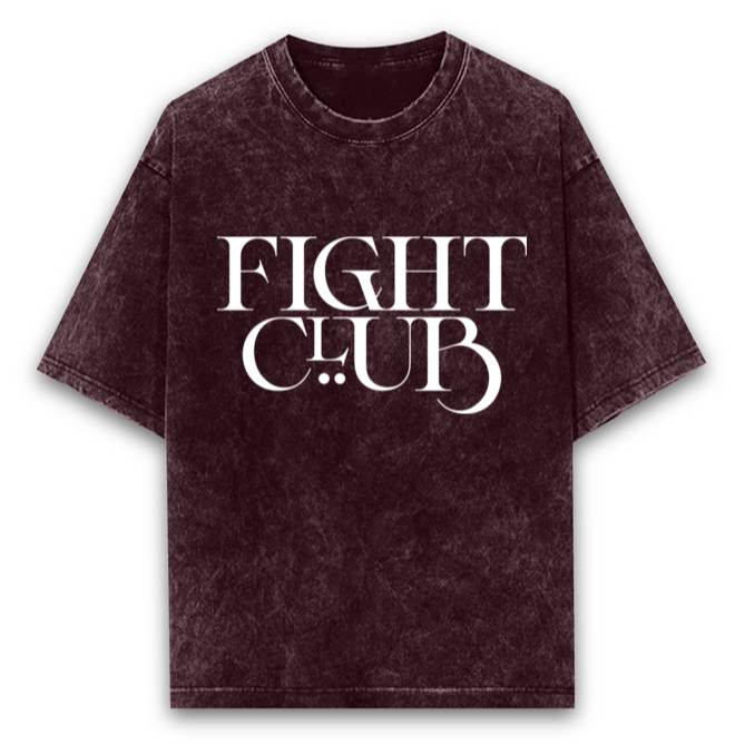 'Fight Club' print Oversized Unisex Acid Wash T-Shirt