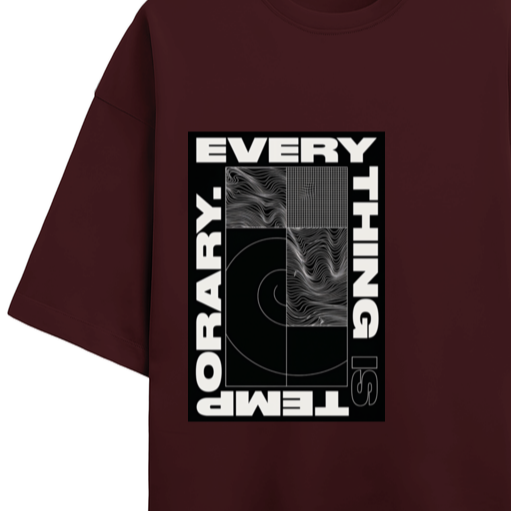 'Everything is temporary' Glow in the Dark Oversized Terry Cotton T-Shirt