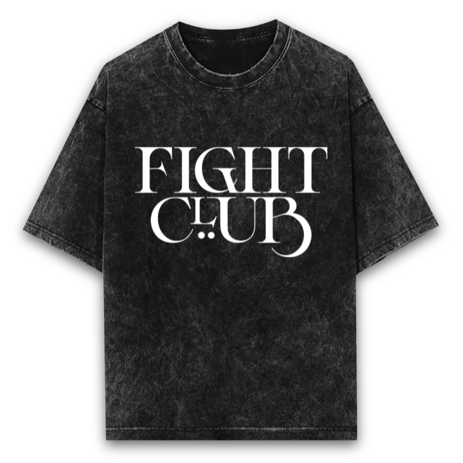 'Fight Club' print Oversized Unisex Acid Wash T-Shirt