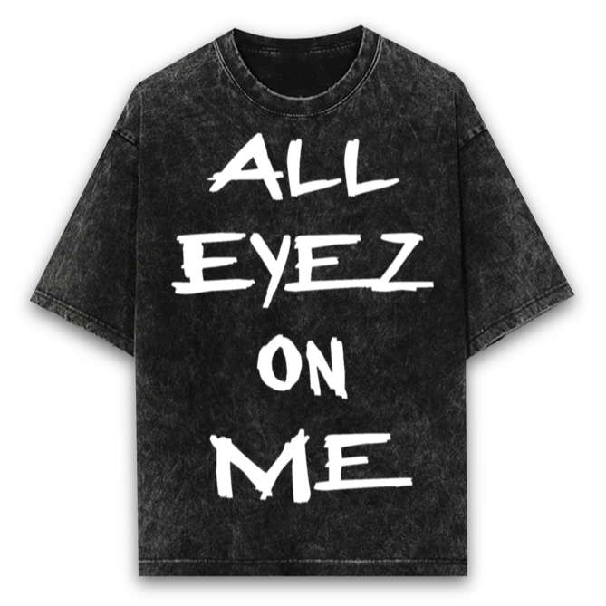 'All eyes on me' Oversized Acid wash T-Shirt