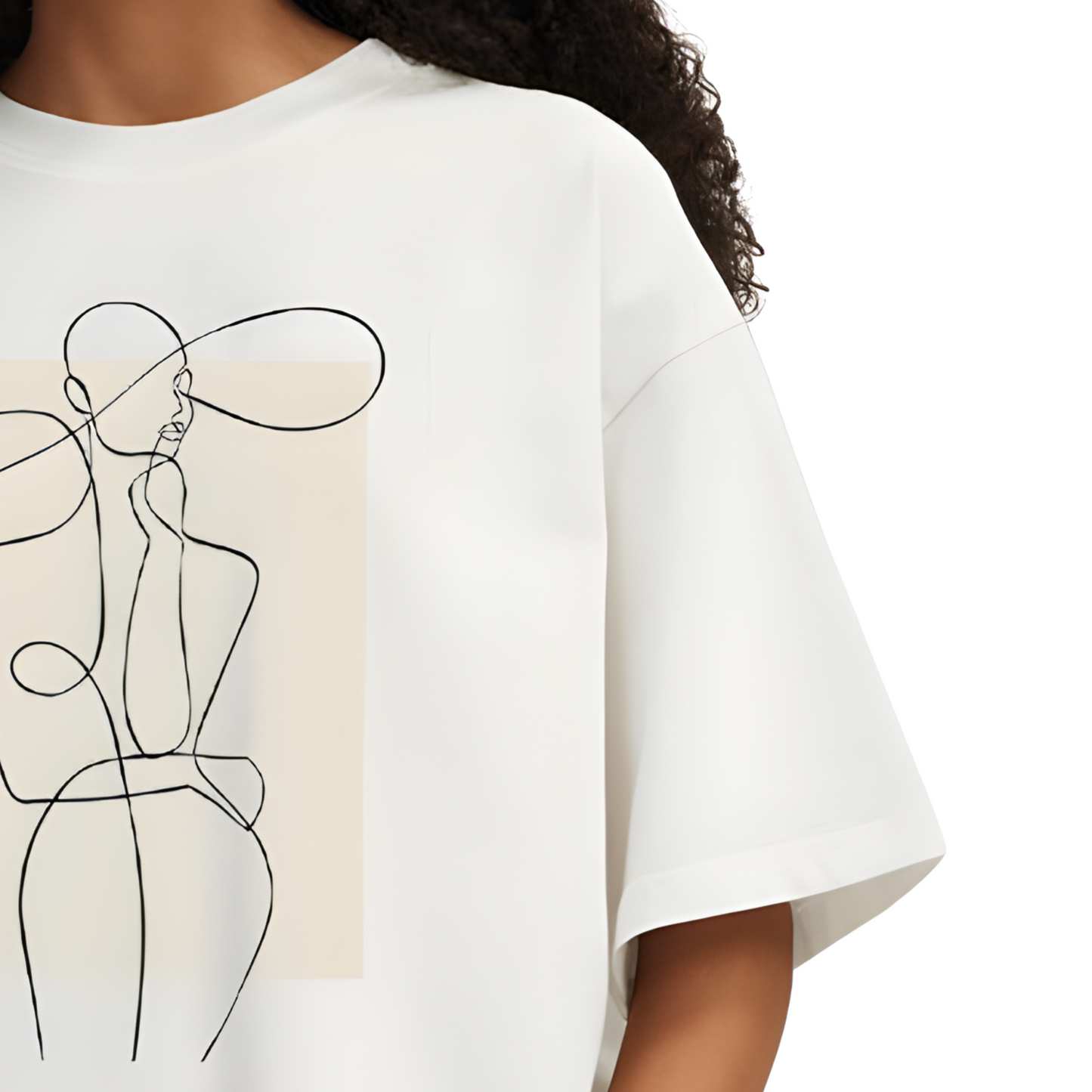 'Line Art' graphic French Terry Cotton Unisex T-Shirt