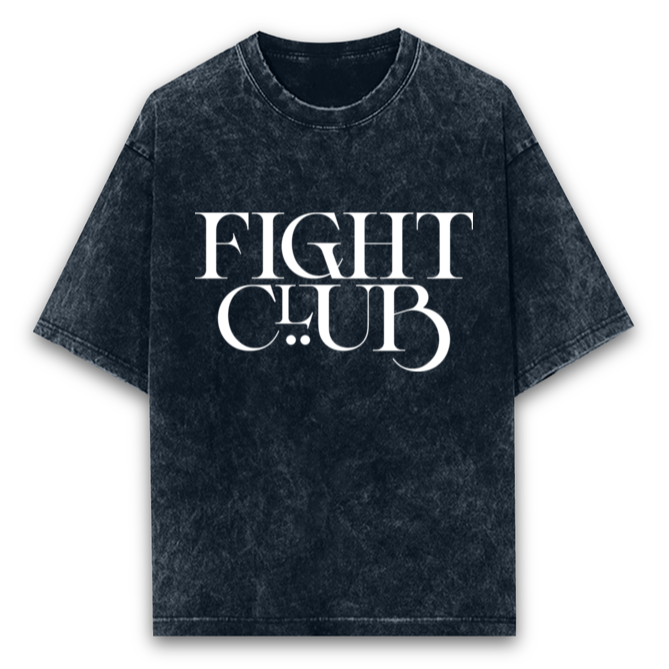 'Fight Club' print Oversized Unisex Acid Wash T-Shirt