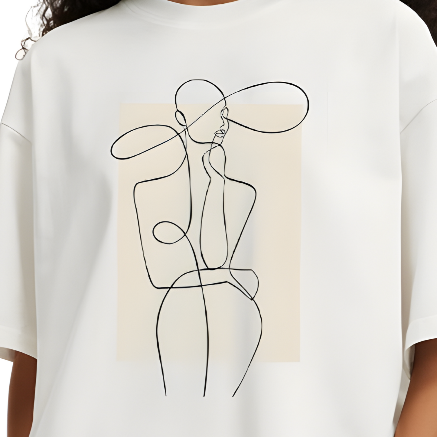 'Line Art' graphic French Terry Cotton Unisex T-Shirt