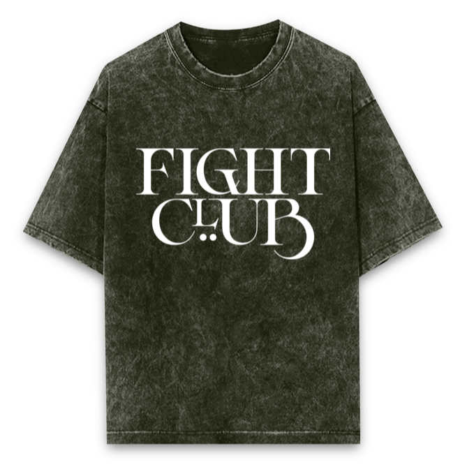 'Fight Club' print Oversized Unisex Acid Wash T-Shirt