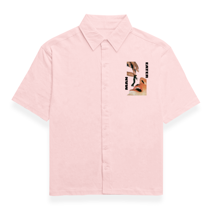 'Man Eater' graphic Oversized Unisex Bowling Shirt