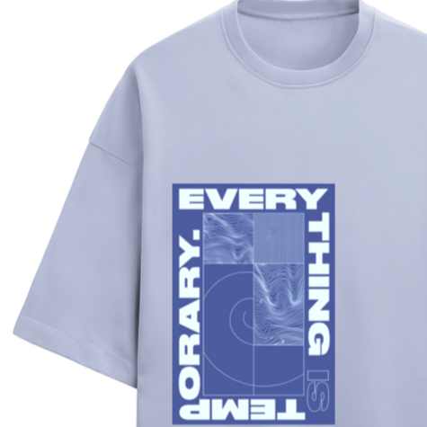 'Everything is temporary' Oversized French Terry Cotton T-Shirt