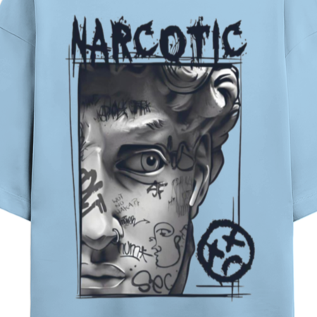 'Narcotics' graphic Oversized French Terry Cotton T-Shirt