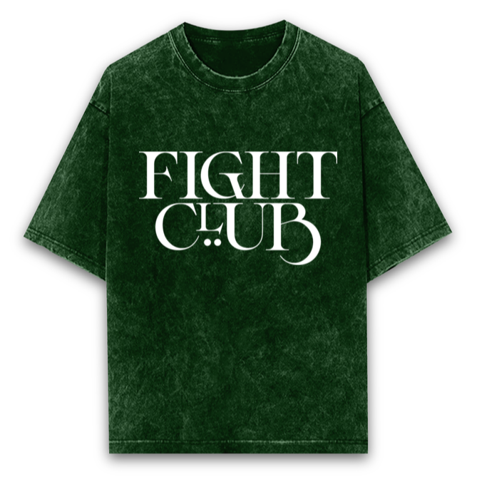 'Fight Club' print Oversized Unisex Acid Wash T-Shirt