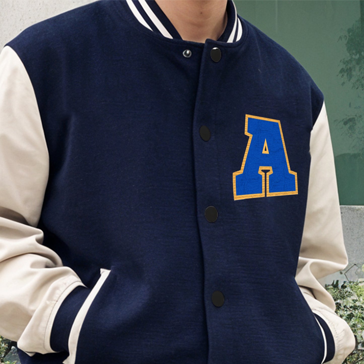 'A' Embroidered Unisex Varsity Jacket