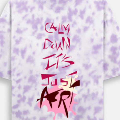 'Calm Down it's Art' Unisex Tie Dye Oversized T-Shirt