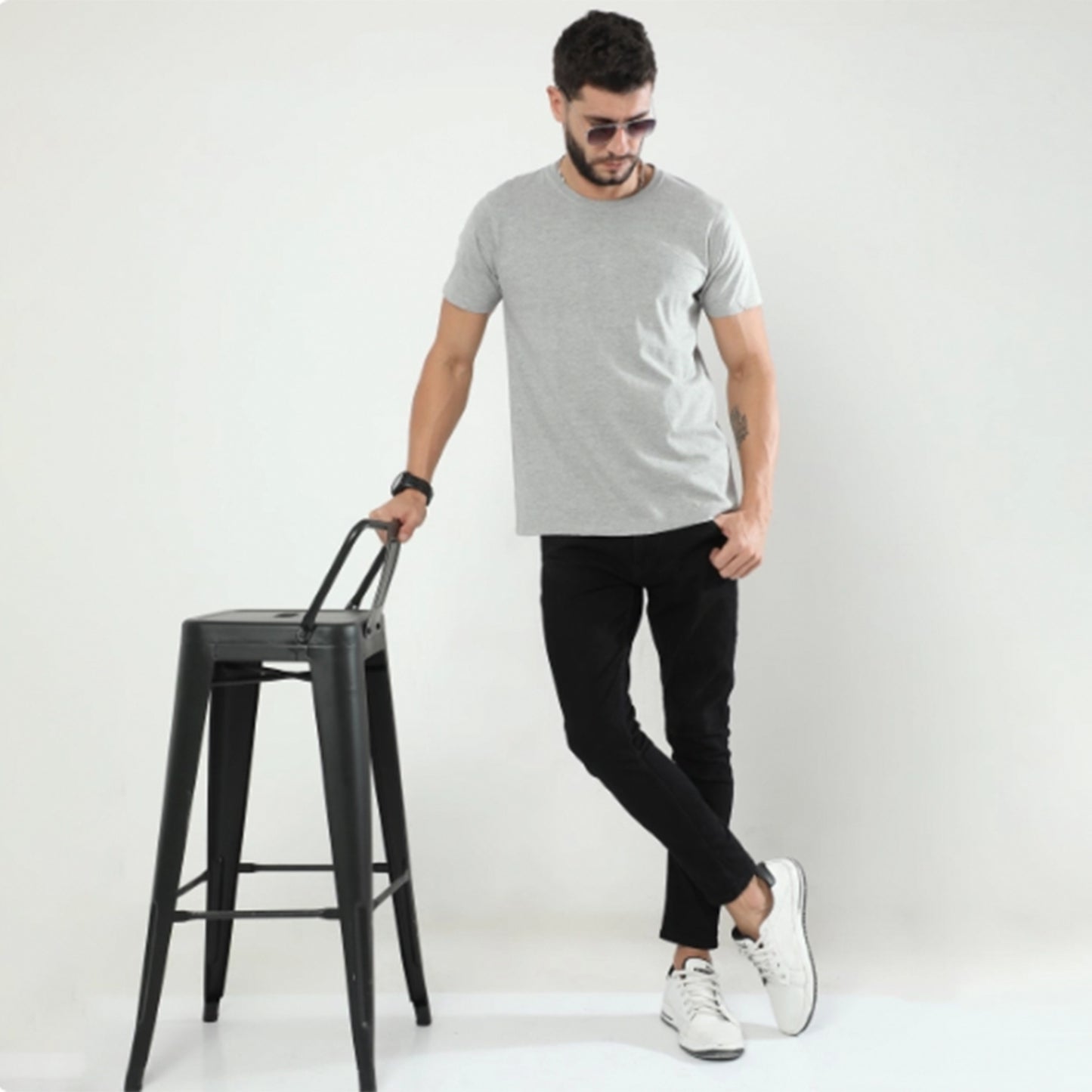 Grey Melange Unisex Basic T-Shirt
