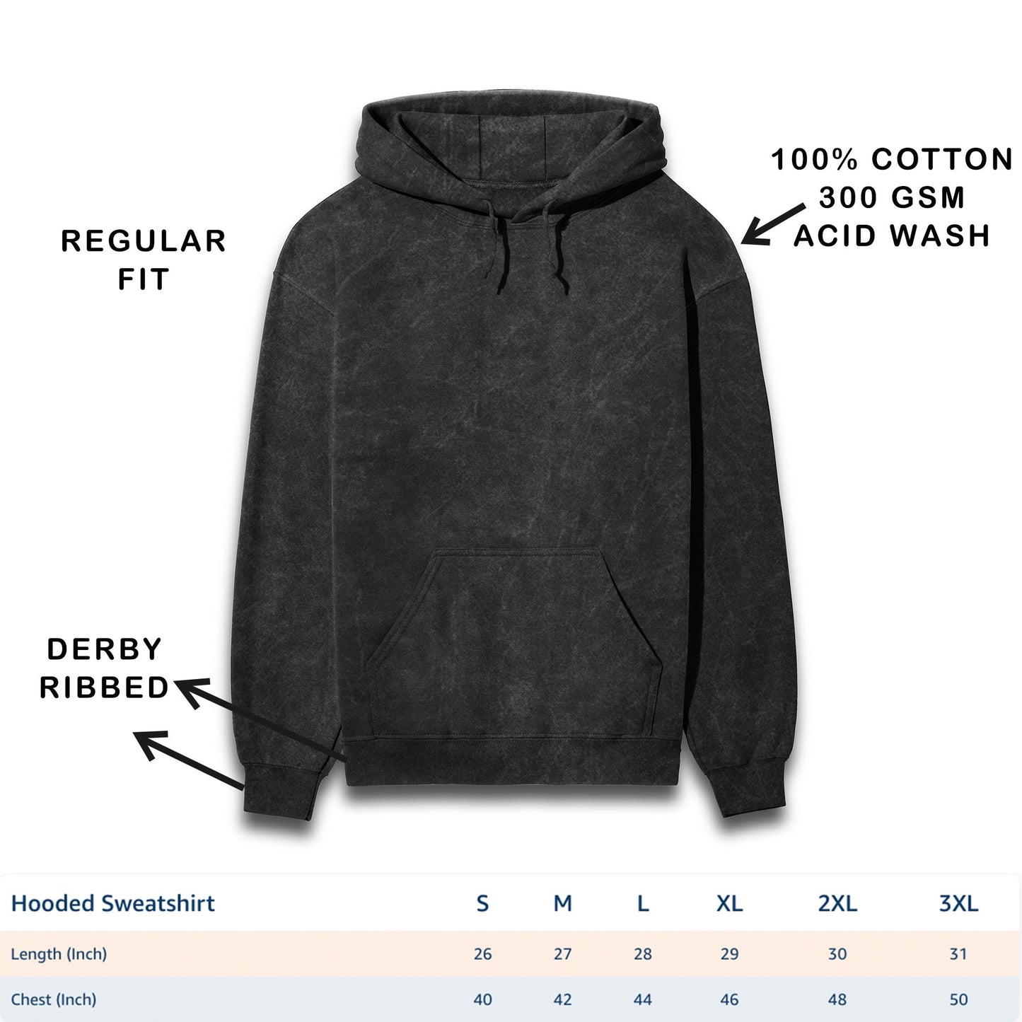 '1 More issues than Vogue' puff print Acid Wash Regular fit Hoodie