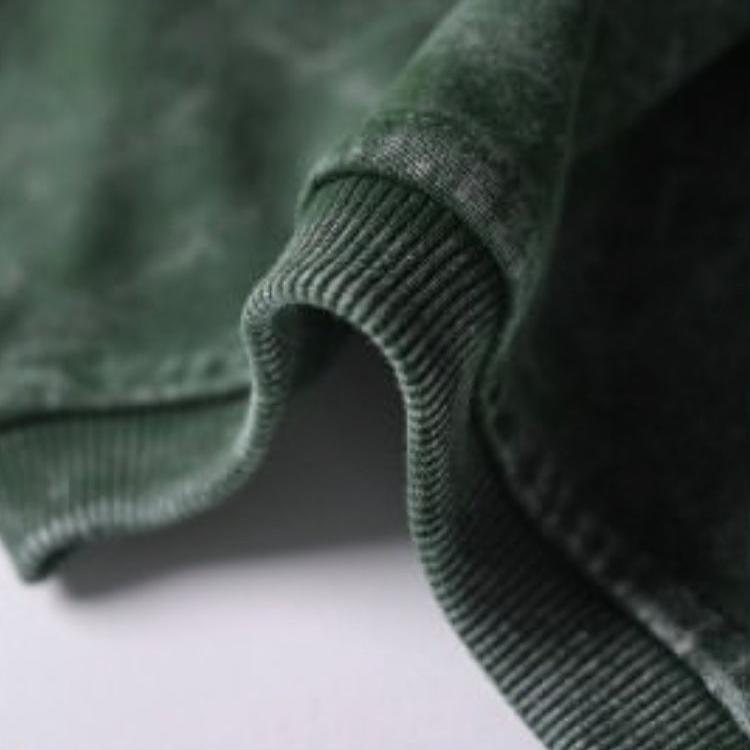 'Think outside the box' Oversized Bottle Green Acid Wash T-Shirt