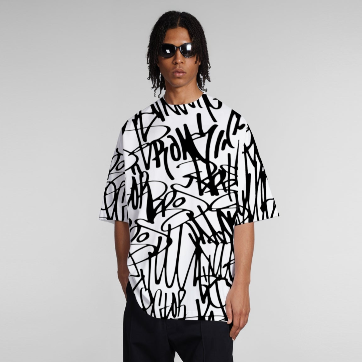 Abstract AOP print Oversized T-Shirt