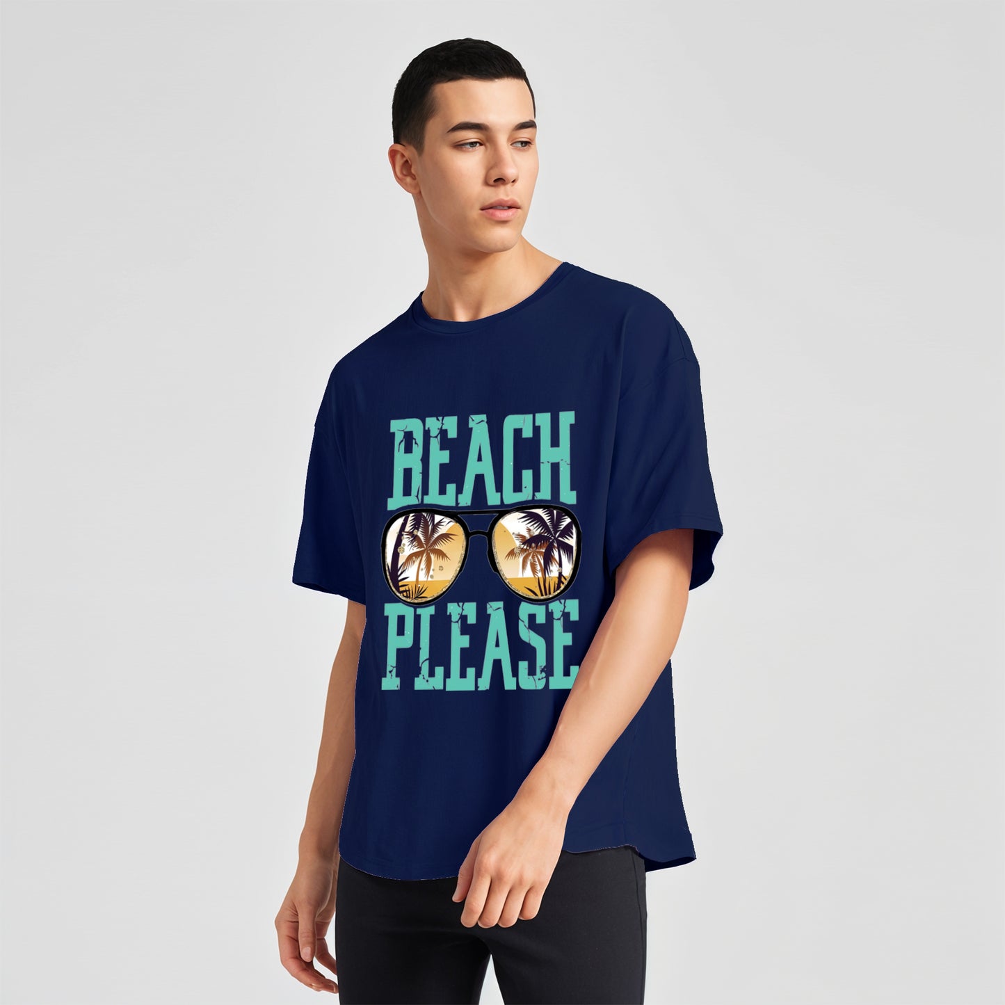 'Beach Please' graphic Oversized Unisex T-Shirt