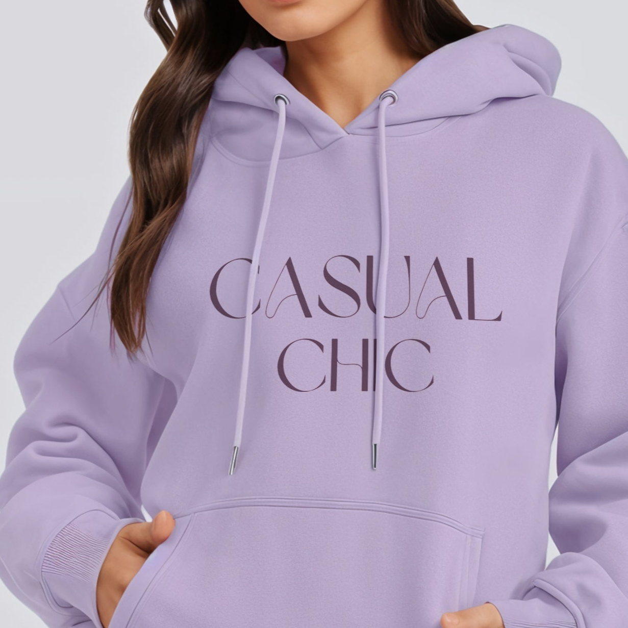 'Casual Chic' Oversized Lavender Hoodie