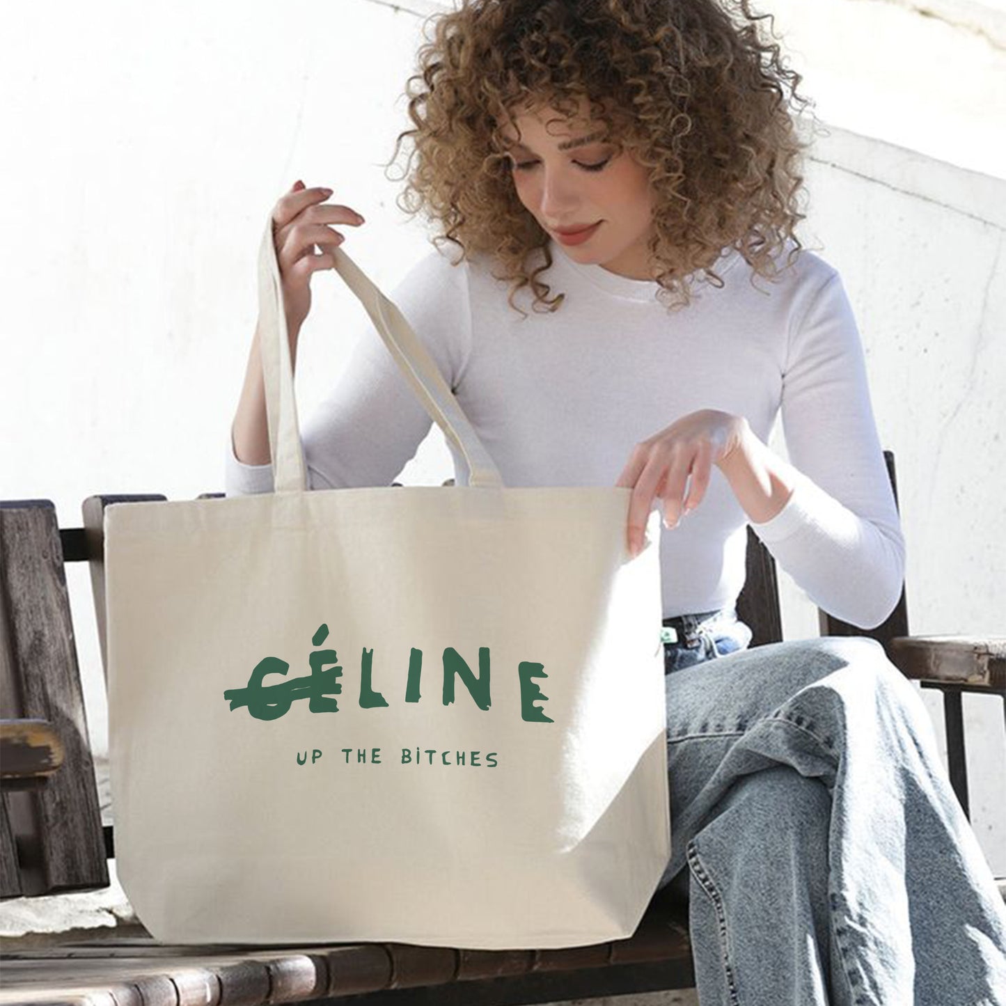'Ce-LINE Up the Bitches' Everyday Large Tote Bag