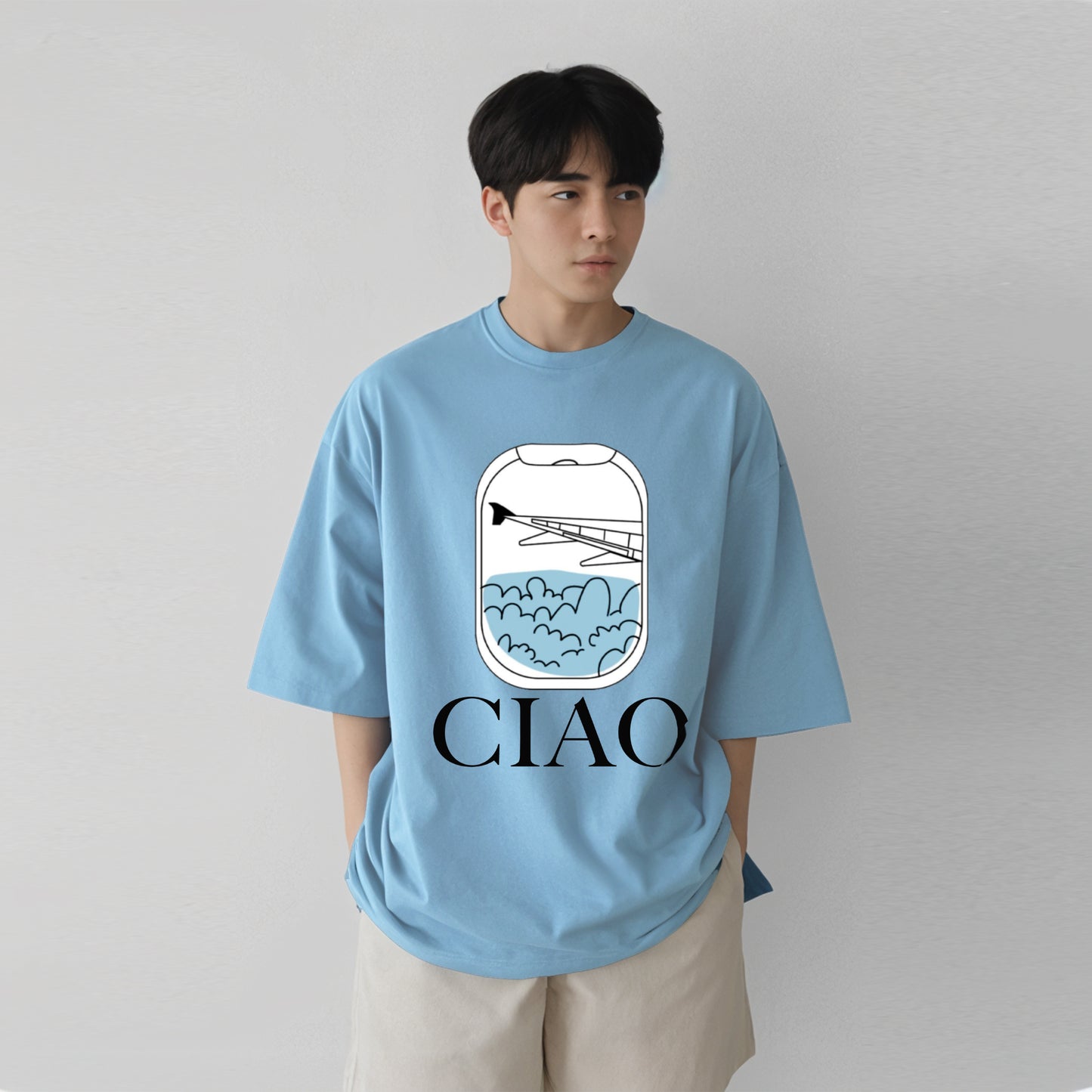'CIAO' Terry Cotton Oversized Unisex T-Shirt