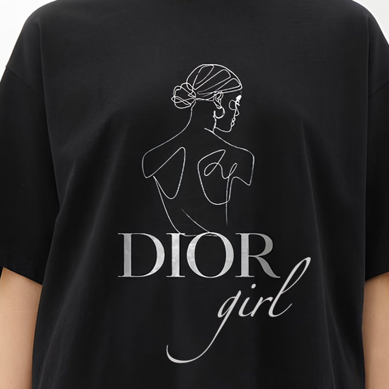 - Line Art Dior - French Terry Cotton Oversized T-Shirt