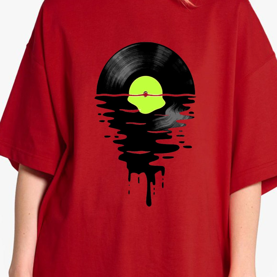 Disc graphic Glow in the Dark Oversized Unisex T-Shirt
