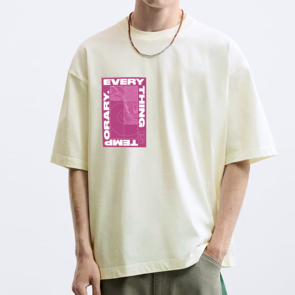 'Everything is temporary' Oversized Unisex Cotton T-Shirt