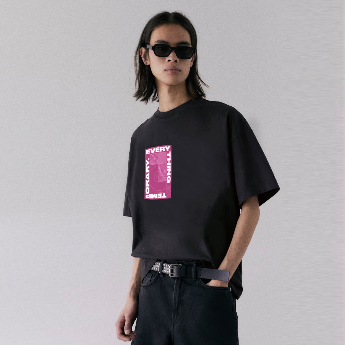 'Everything is temporary' Oversized Unisex Cotton T-Shirt