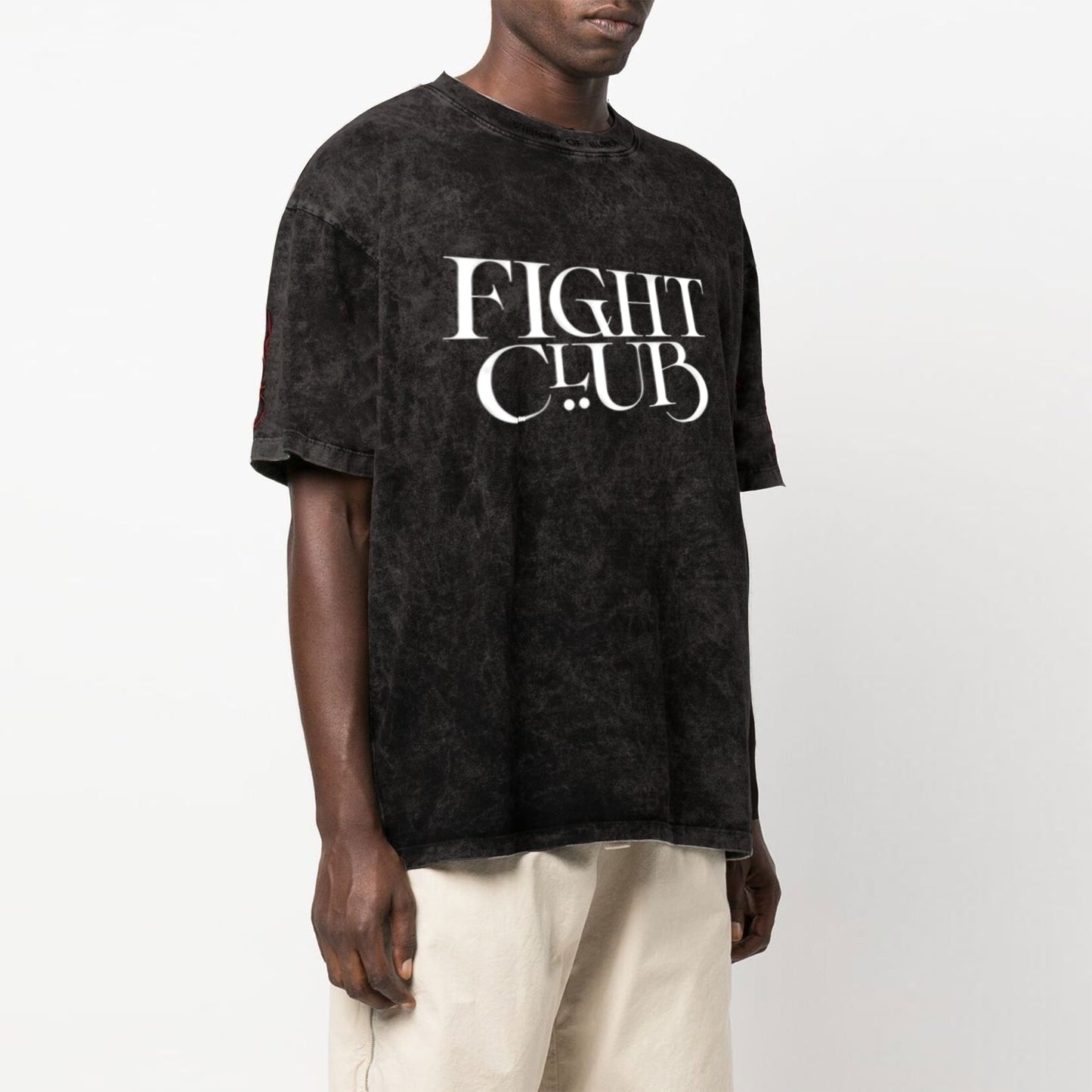 'Fight Club' print Oversized Unisex Acid Wash T-Shirt