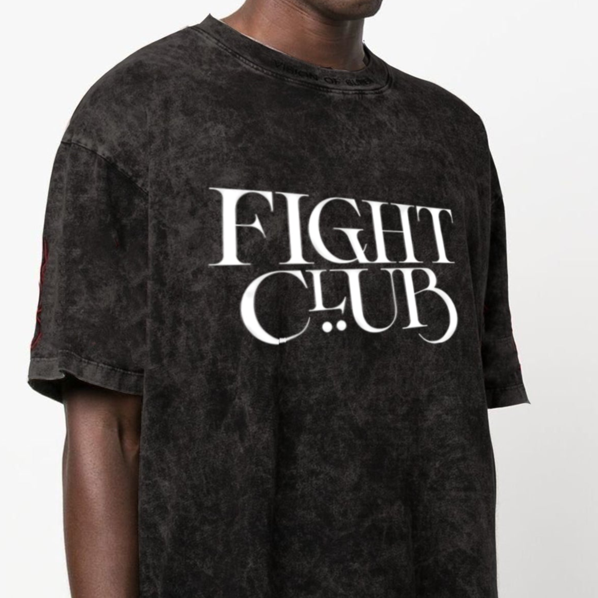 'Fight Club' print Oversized Unisex Acid Wash T-Shirt