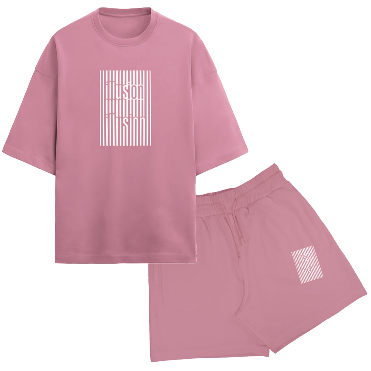 'Illusion' Oversized French Terry Cotton Flamingo Co-ord Set