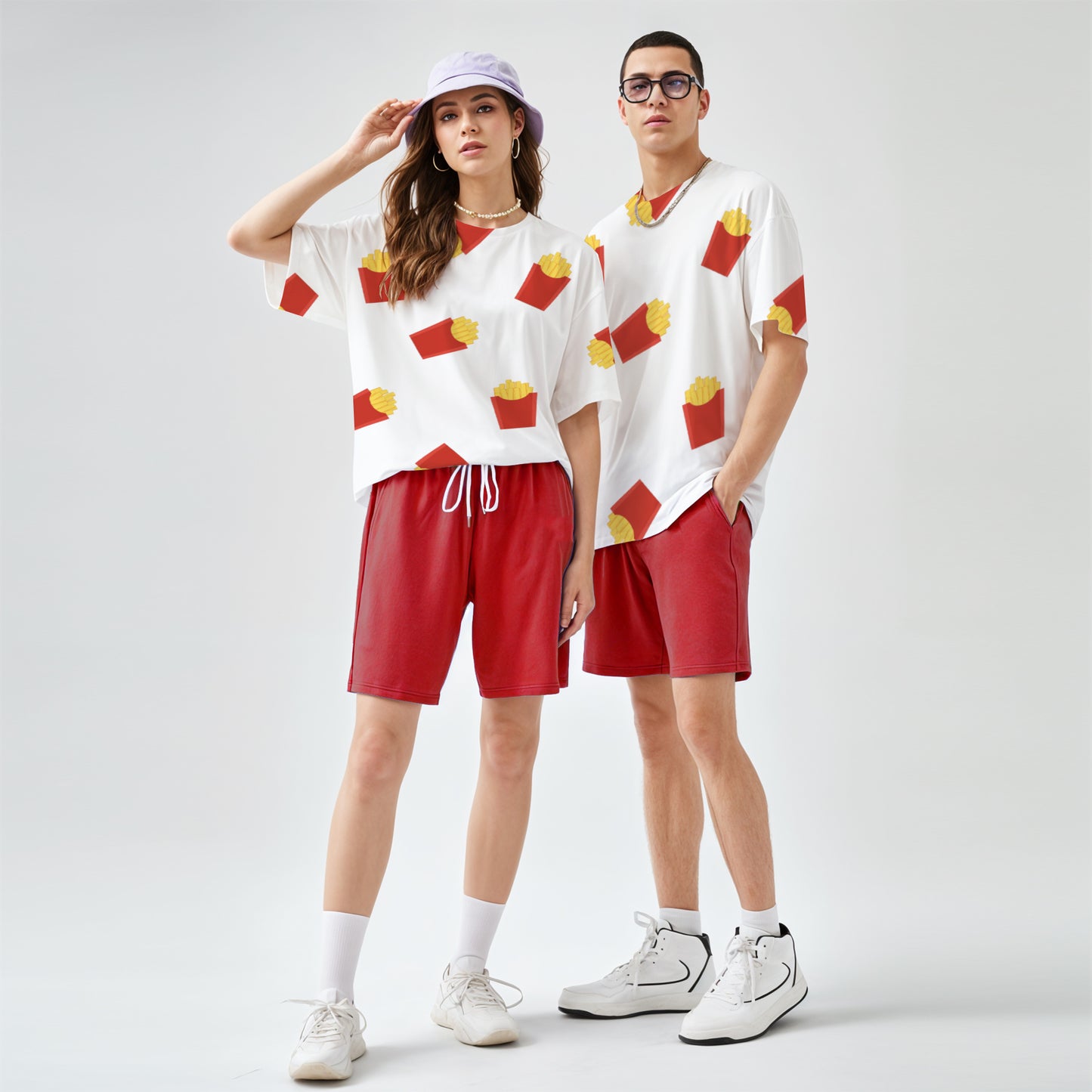 ‘Fries’ Graphic All Over Print Oversized Unisex T-Shirt