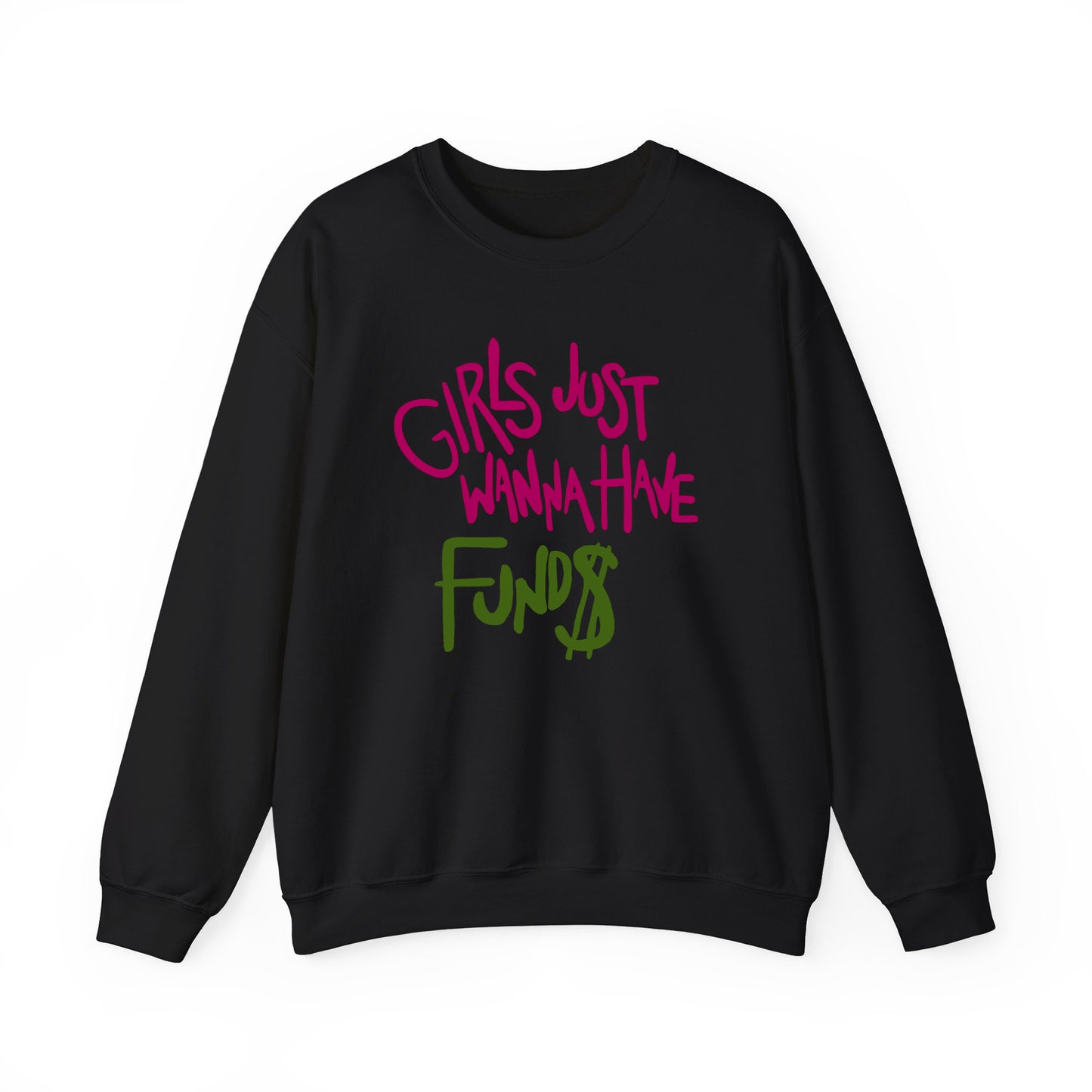 'Girls just wanna have Funds' Oversized Black Sweatshirt