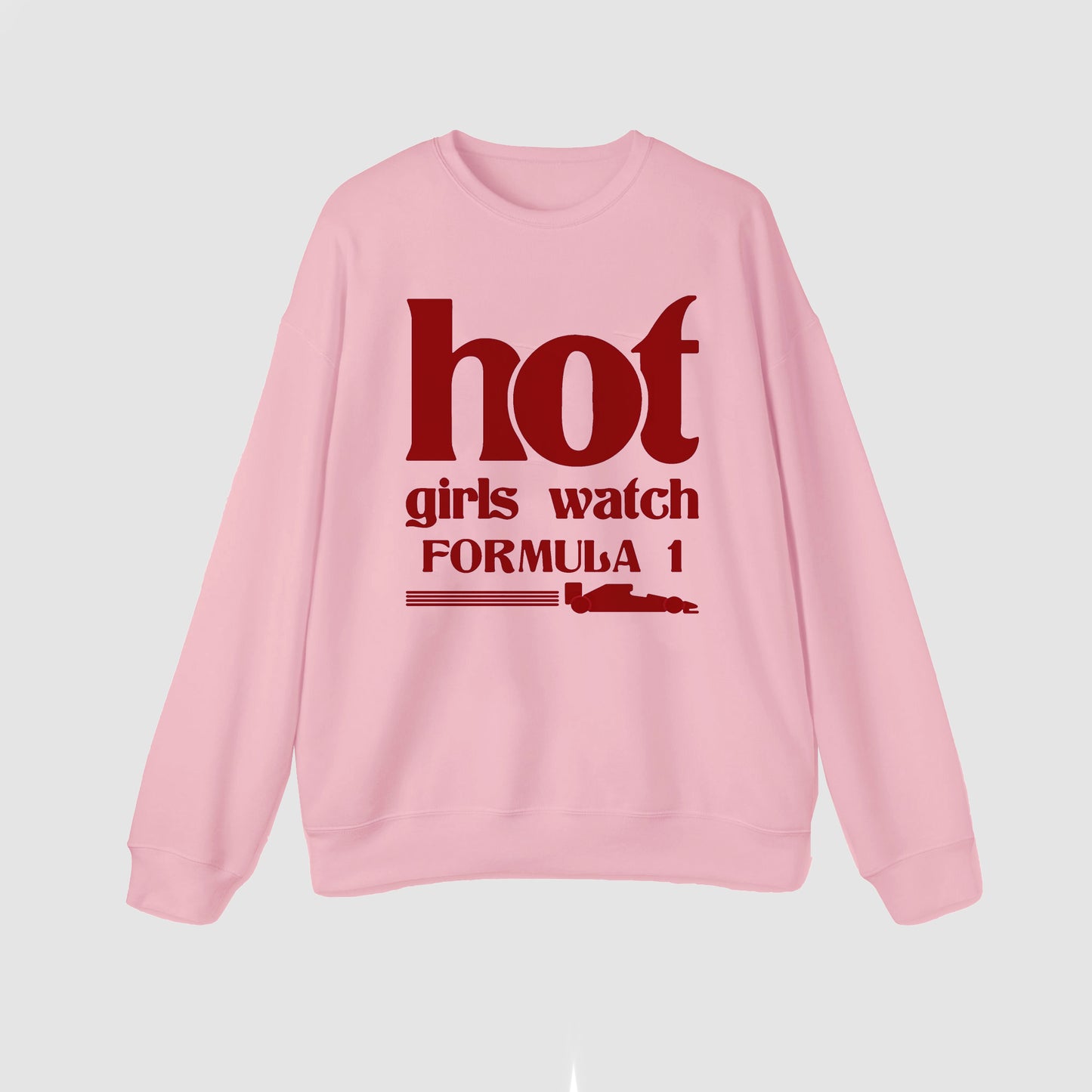 'Hot girls watch Formula1' Oversized Sweatshirt (PINK)