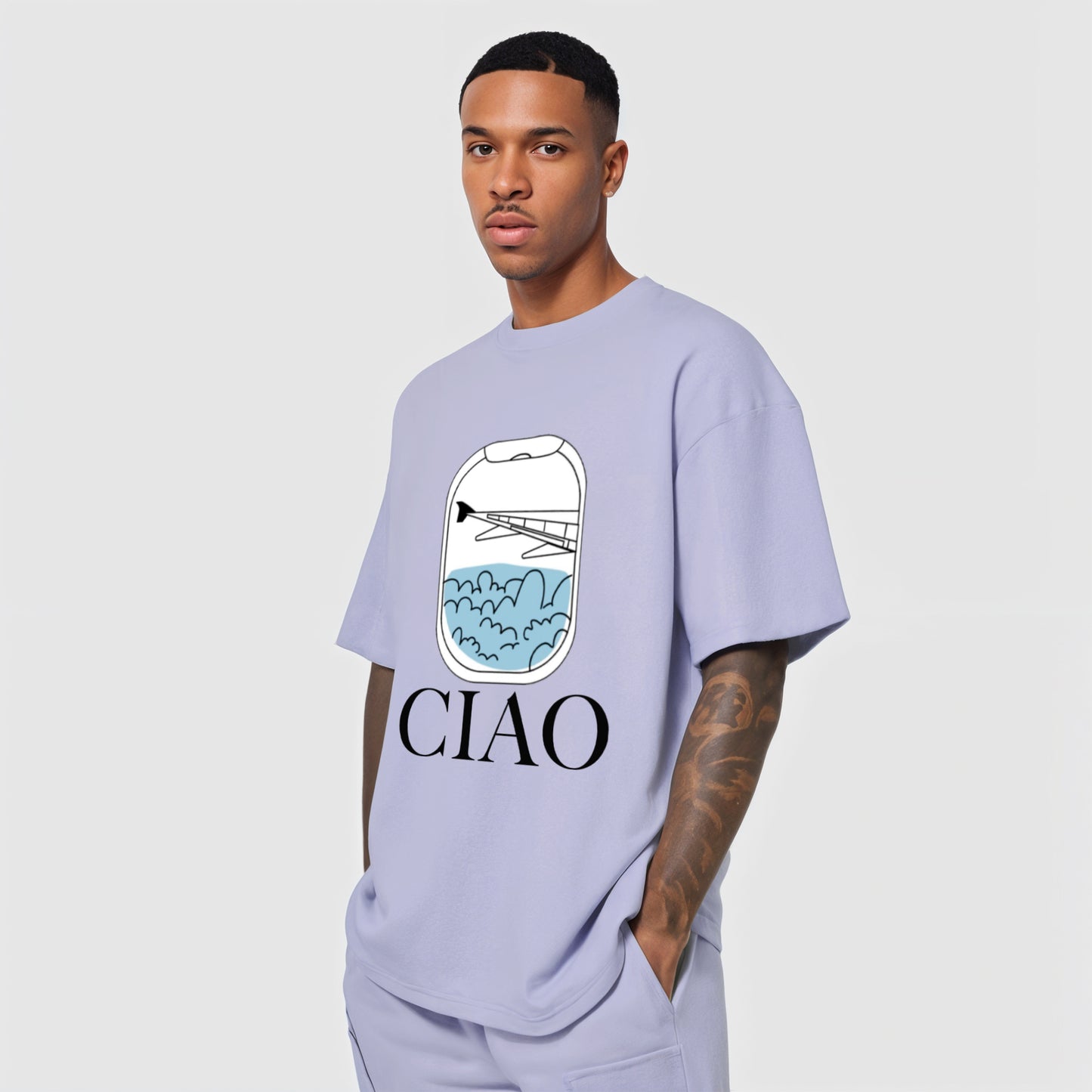 'CIAO' Terry Cotton Oversized Unisex T-Shirt