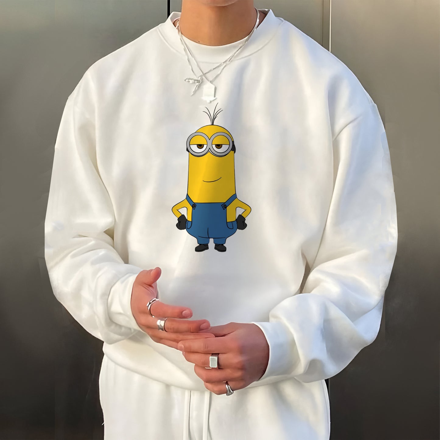 Minion print Oversized Unisex Sweatshirt