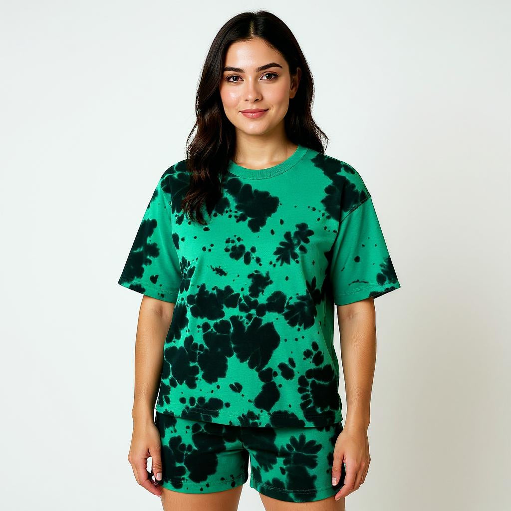Green Black Tie Dye Co-Ord Set