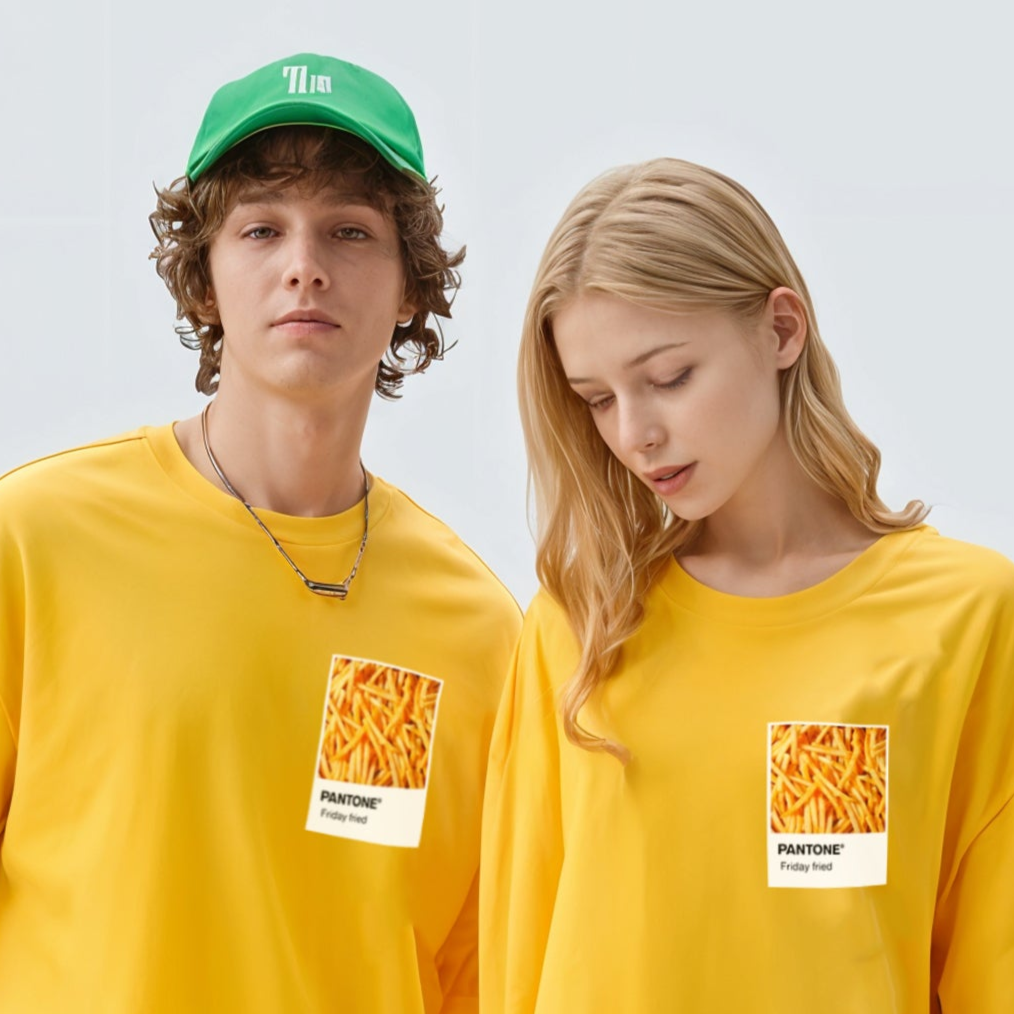 'Pantone' Fries graphic Oversized Unisex T-Shirt