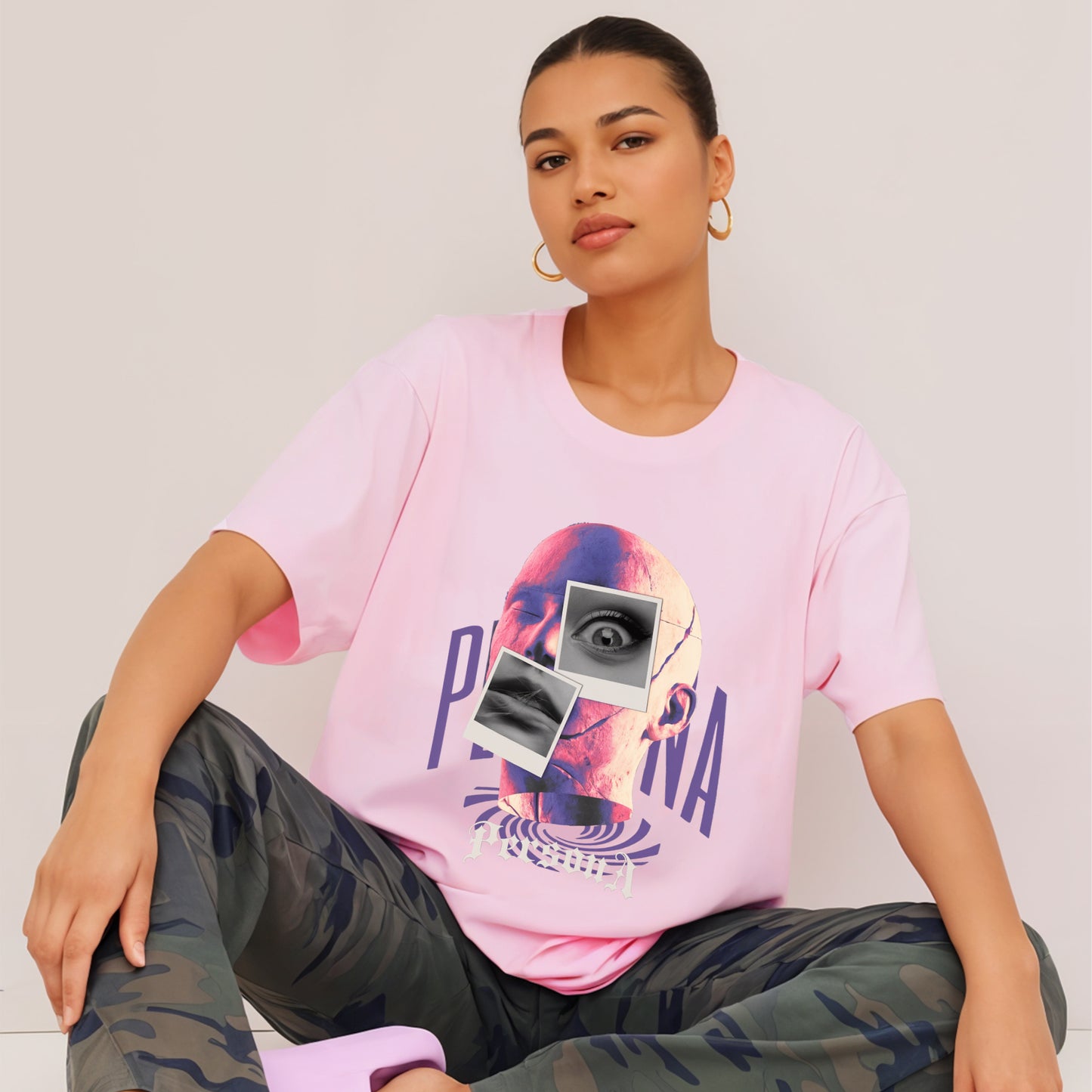 'Persona' graphic glow in the dark oversized T-Shirt