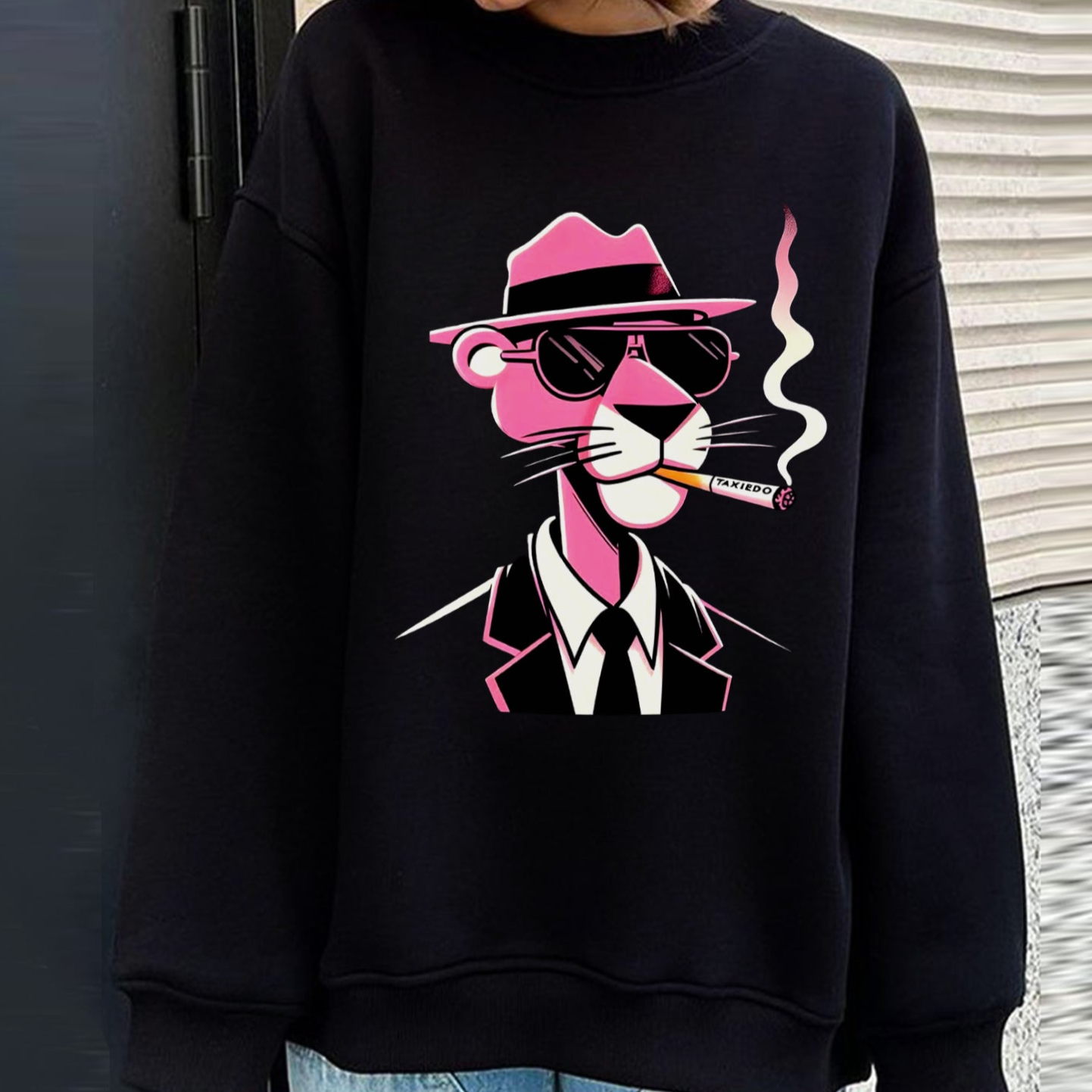 Pink Panther graphic Oversized Unisex Sweatshirt