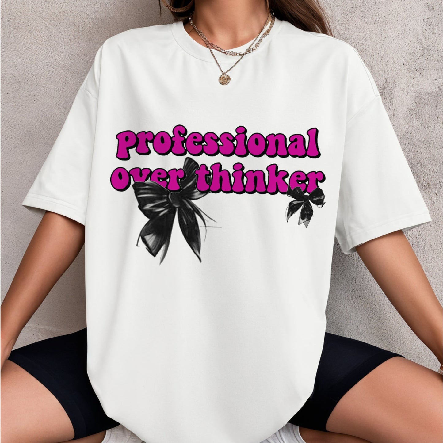 'Professional Overthinker' French Terry Cotton Oversized Unisex T-Shirt