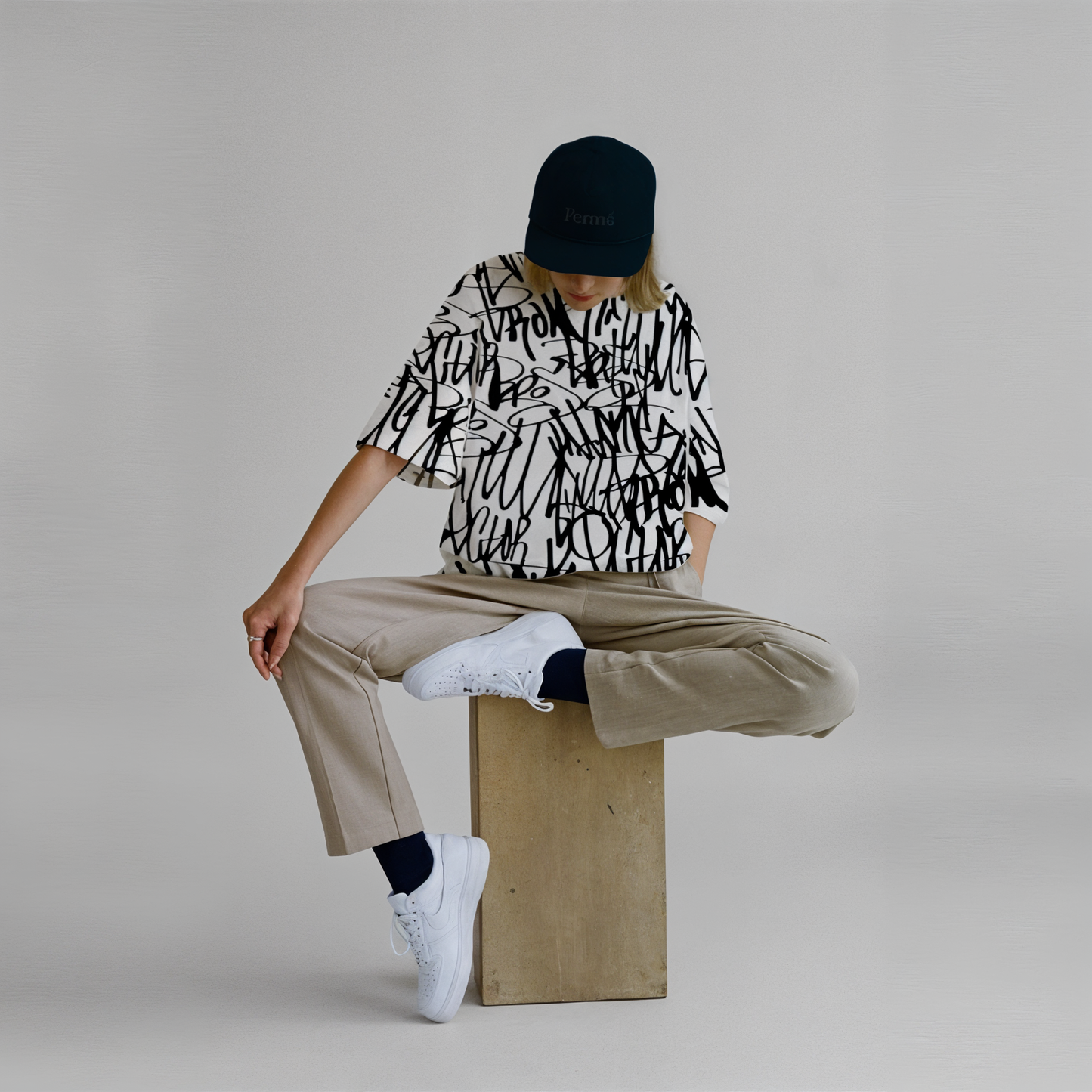 Abstract AOP print Oversized T-Shirt