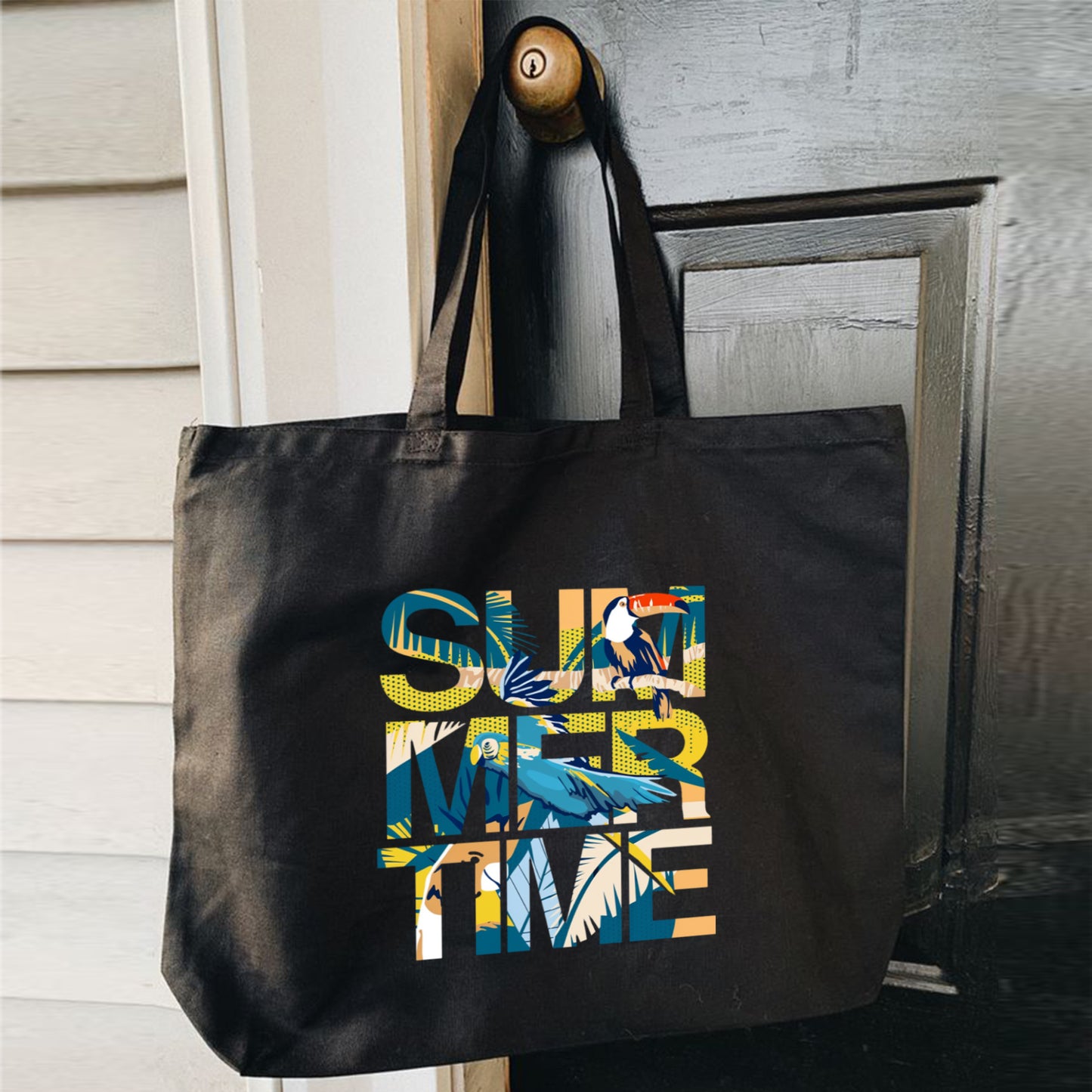 'Summer' graphic Everyday Large Cotton Tote Bag