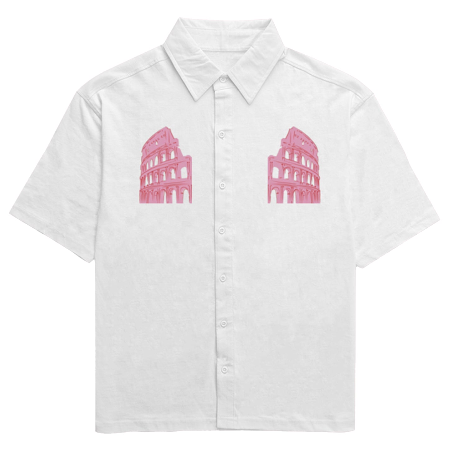 Colosseum pocket print Oversized Summer Bowling Shirt