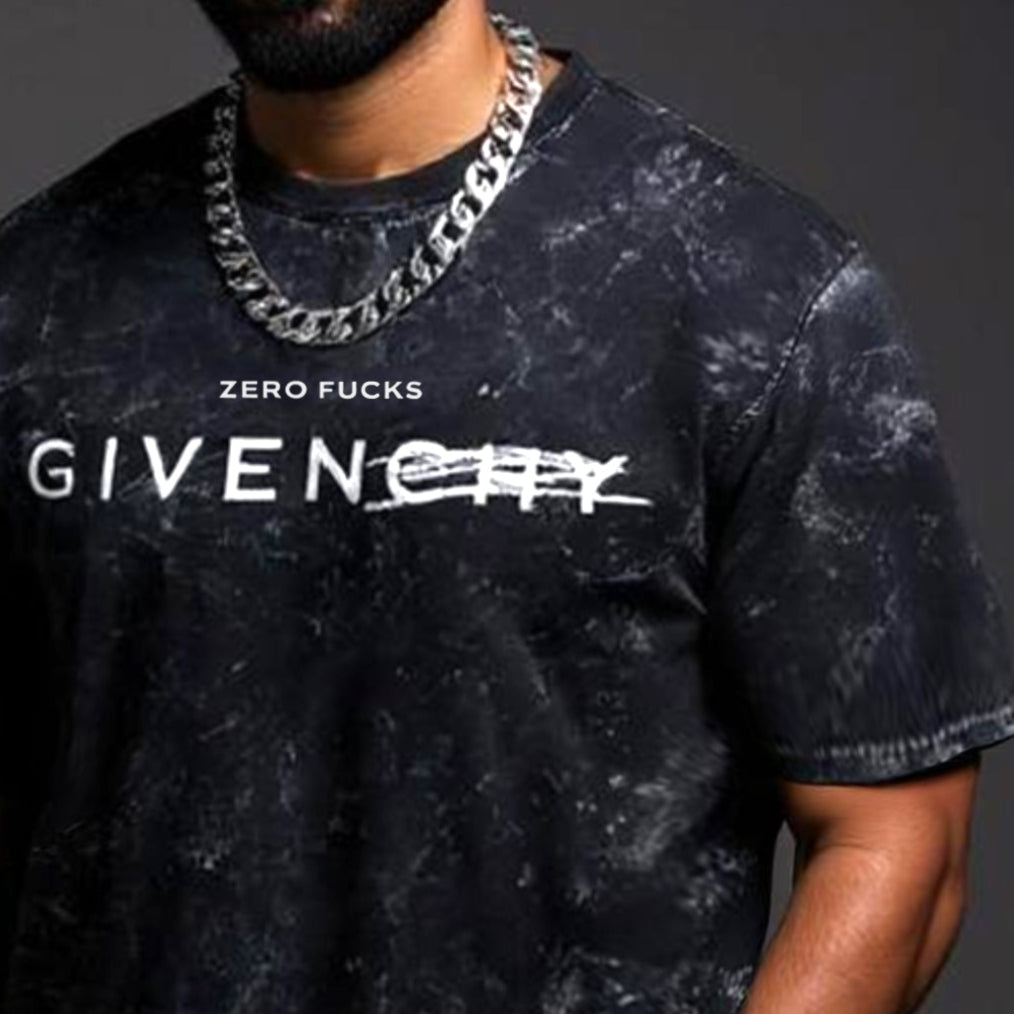 'No Fucks Given-CHY' Oversized Unisex Acid Wash T-Shirt