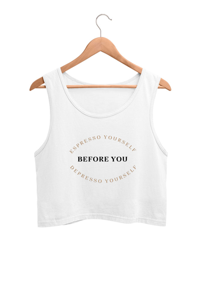 Everapparel Caffeine Pun Crop Tank Top