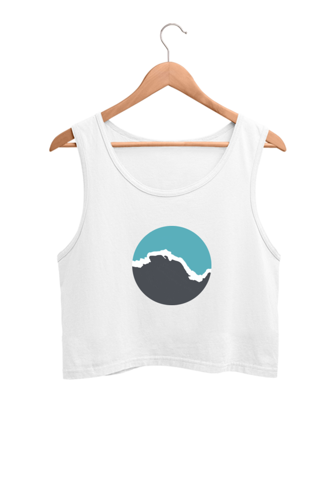 Wave Graphic Crop Tank Top