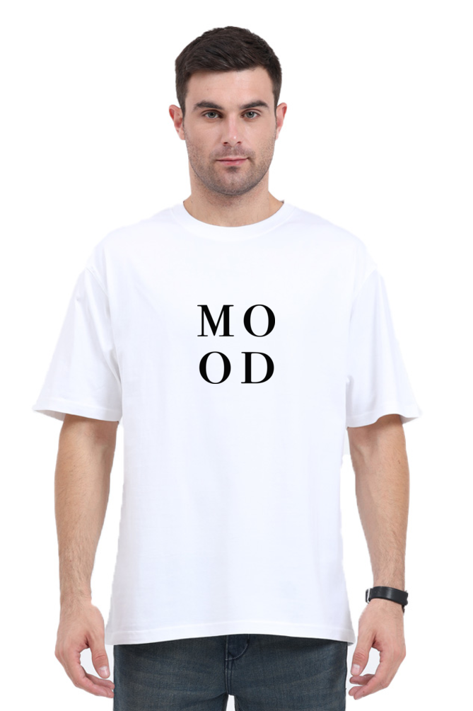 'MOOD' White Oversized T-Shirt