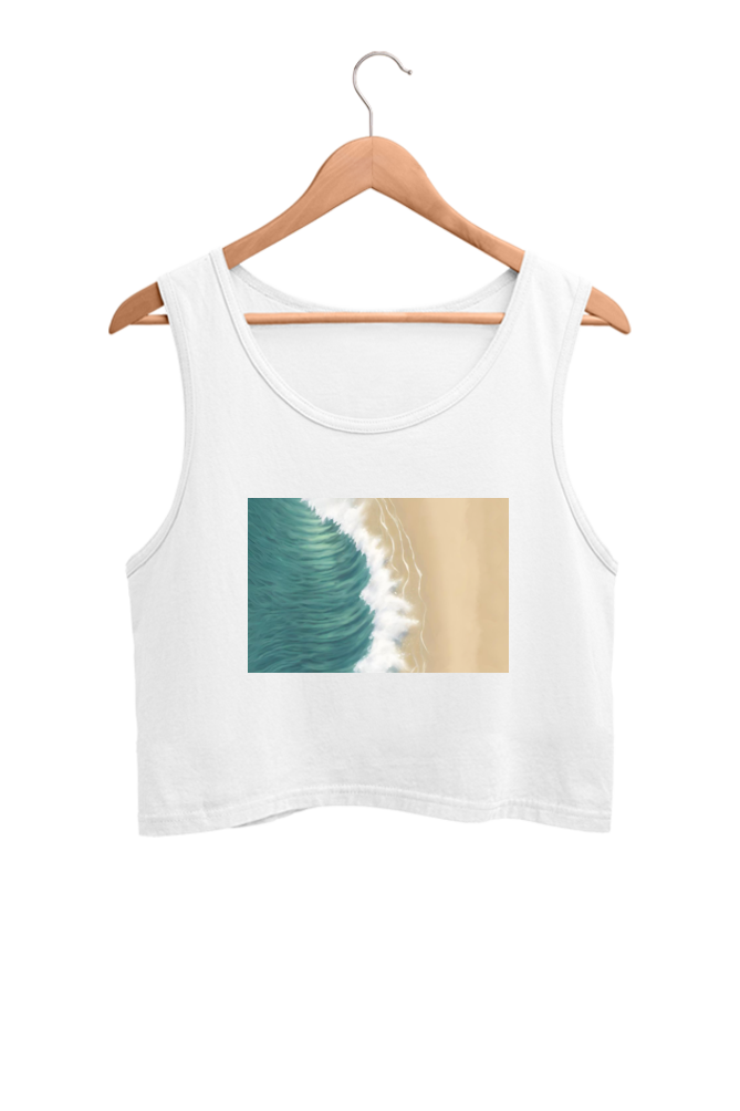 Wave Print Crop Tank Top