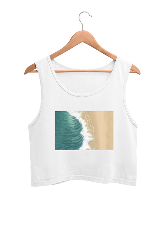 Wave Print Crop Tank Top