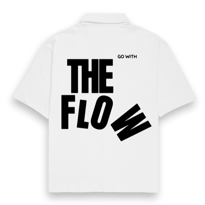 'Go with the flow' Unisex Oversized Bowling Shirt